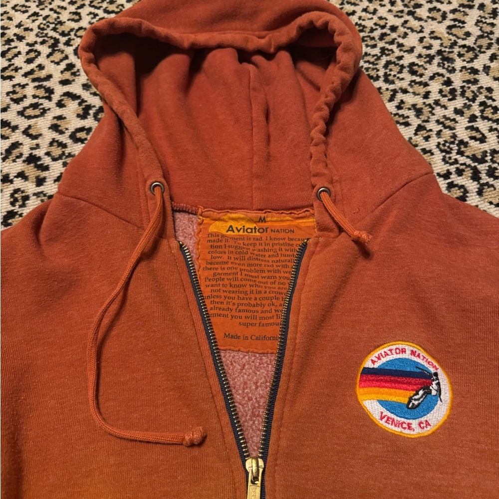 Aviator Nation zip up hoodie- - color is two toned- Unisex